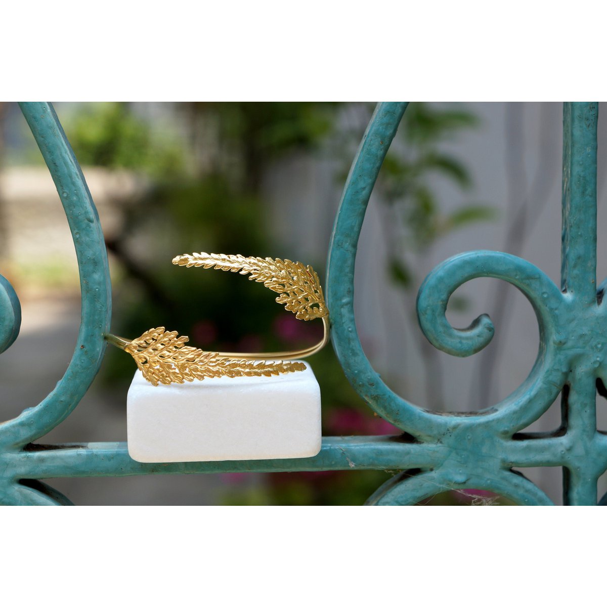 Gouden varenarmband, vergulde sterling zilveren sieraden, handgemaakte varenbladarmband, cadeau voor haar, verjaardagscadeau voor vrouwen
