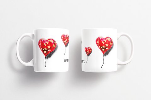 Banksy Ceramic Mug 325ml - Bandaged Heart