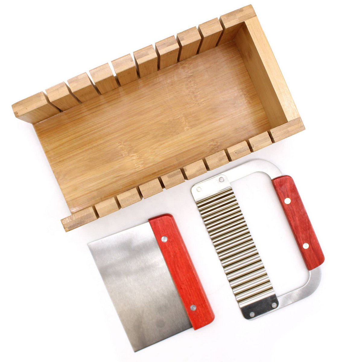 Houten Zeep Loaf Cutter Set - Golvende en Rechte Cutter
