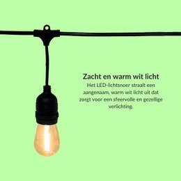 5 meter light cord with 10 pear-shaped LED lamps + 2 meter connection cable