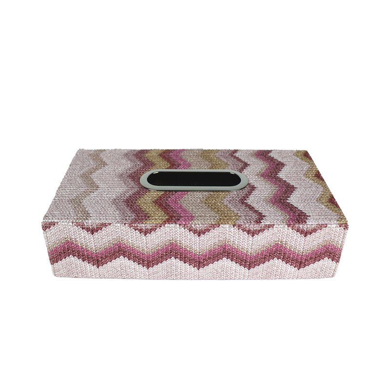Scatola per fazzoletti a zigzag rosa scatola per fazzoletti con motivo rosa