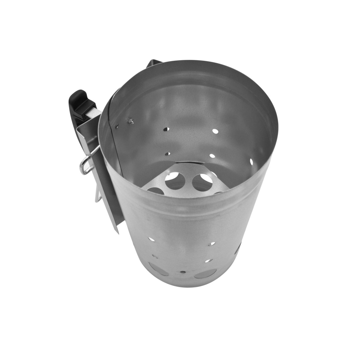 Kaminanzünder für Grill, 17 cm – Aluminium, zwei sichere Griffe – Holzkohle-Feuerstelle aus Stahl –