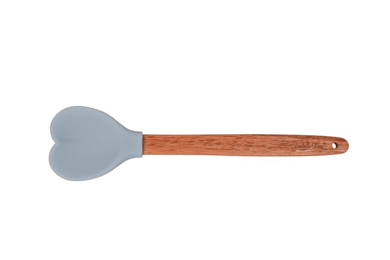 Pastelblå silikone hjerteformet ske Isabelle Rose