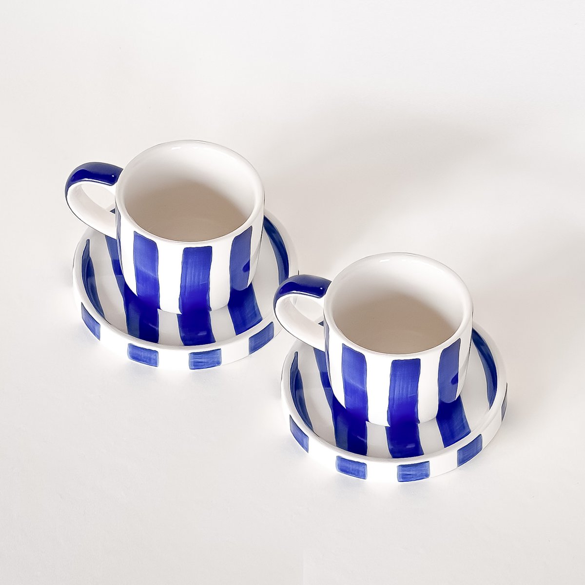 Espresso Tasse Strepen – zeeblauw