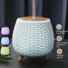 USB Ultrasonic Diffuser – Lina – Flerfarvet LED-belysning – Moderne og diskret – Dekorationsgave-idé