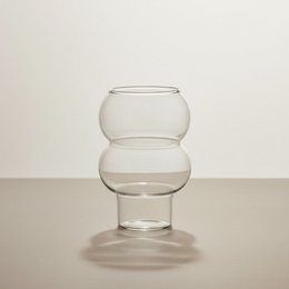 Designerski kubek szklany do napojów gorących i zimnych - Bubble - przezroczysty - 500 ml