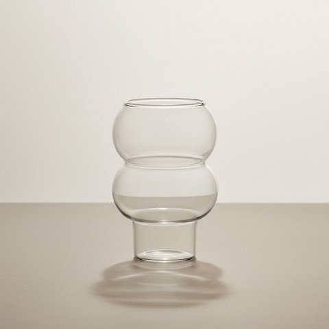 Designer glass cup for hot and cold drinks - Bubble - transparent - 500 ml