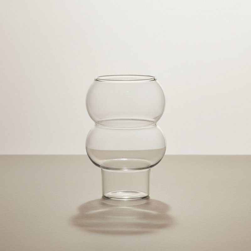 Designerski kubek szklany do napojów gorących i zimnych - Bubble - przezroczysty - 500 ml