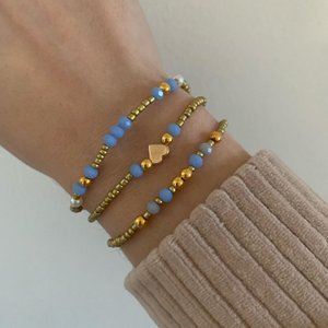 Gold-Blau-Armband-Set