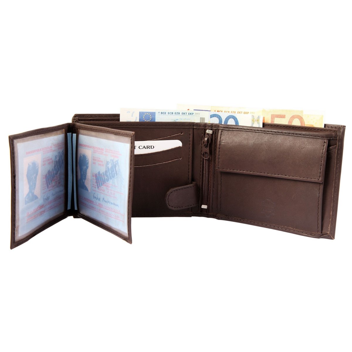 Excellanc wallet in dark brown
