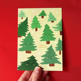 Juletræer postkort (miljøvenlig)