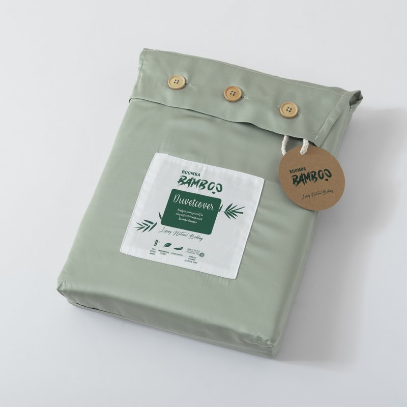 Hellgrüner Bambus-Bettbezug Premium – 400TC Tanboocel – 100 % Bambus – Salbeigrün