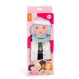 Blødt legetøj, søde søstre - tøjsæt: hvid pelsfrakke (35 cm)