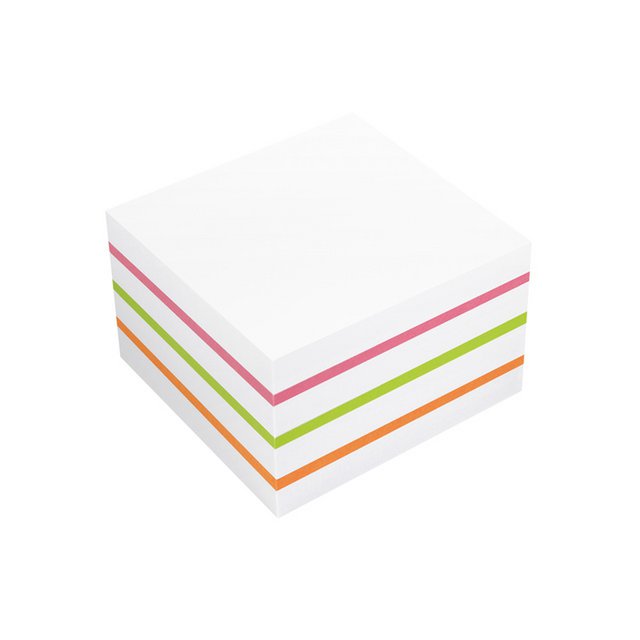 Info notes 75x75mm assorti blok a 450 vel wit, roze, groen, oranje