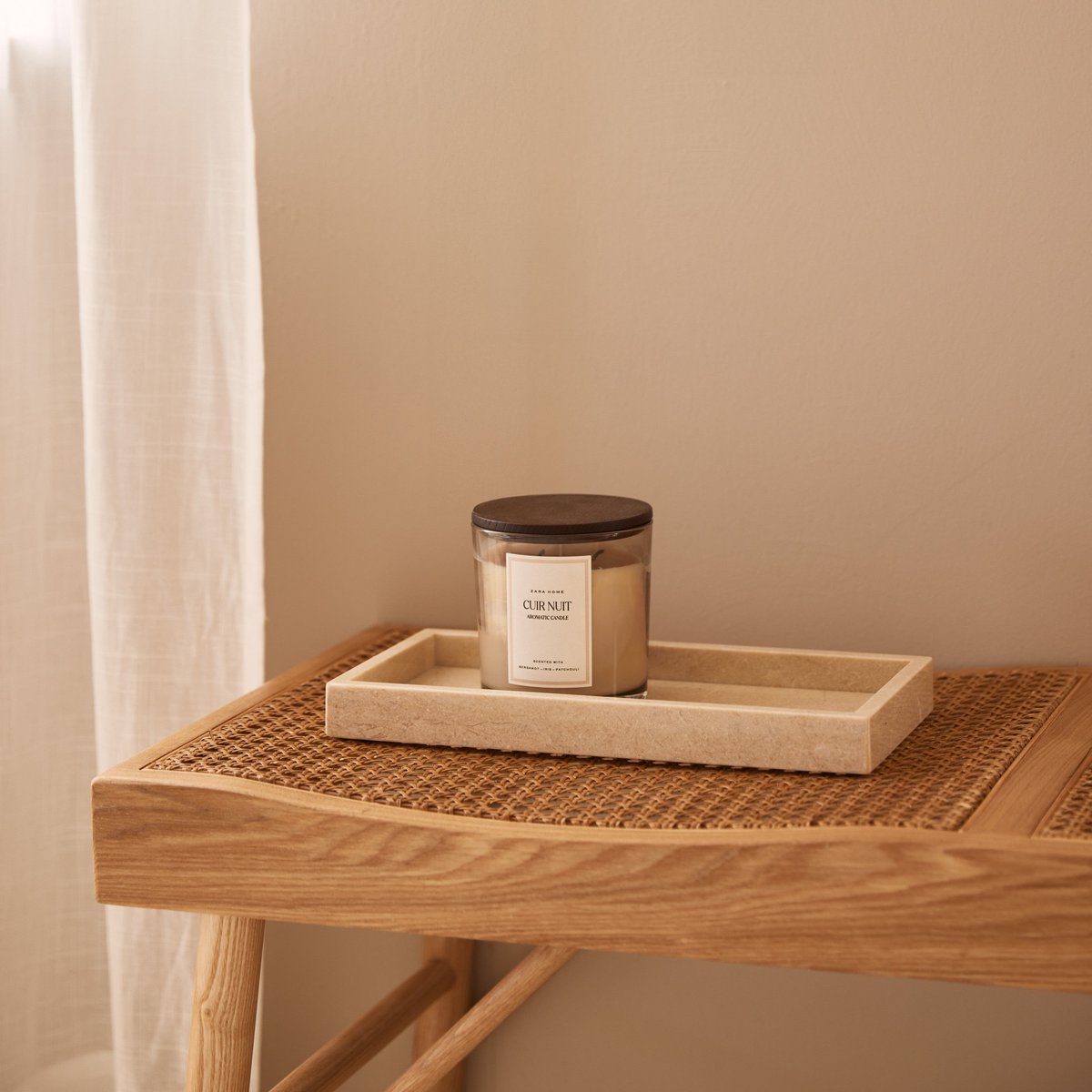 Marmortablett Tablett 15x30cm beige
