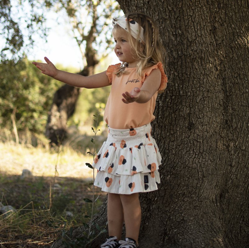 Summer skirt print peach