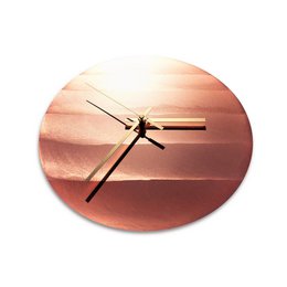 Wall clock polished copper