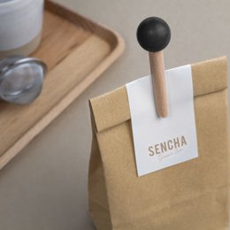 scatola di 6 clip per borse in legno - naturale / nero