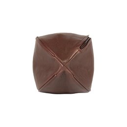 K0011BB | Beauty Case "Rugby Ball" in Genuine Leather - Color: Dark Brown - Internal elastic to hold bottles - Zip closure - Dimensions: 35 x 14 x 14 cm - Packaging: TNT bag