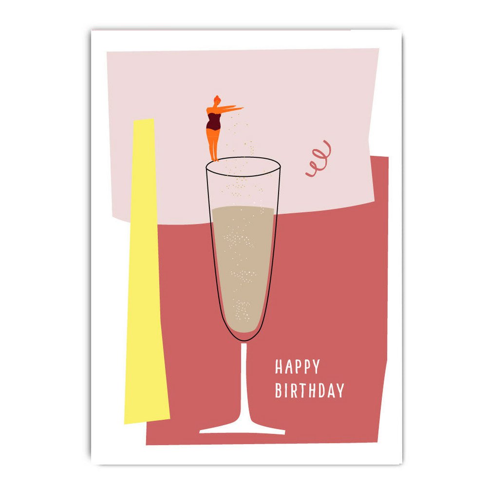 Postcard champagne jumper with neon print