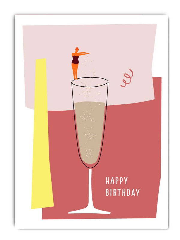 Postcard champagne jumper with neon print