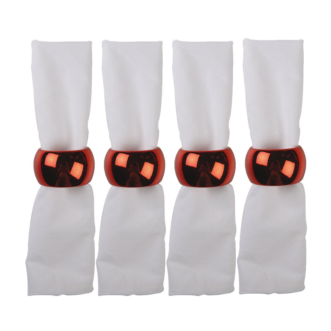 Set von 4 Runden einzelner roter Handtücher
