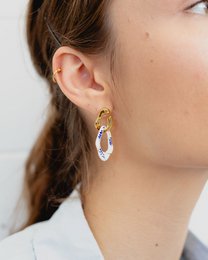 Varia Enamel 2-i-1 øreringe (mini) — Hvide