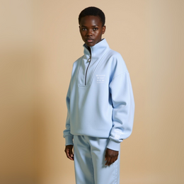 Half Zip Sweat "BE GOOD BE BAD JUST BE" - Schwarz