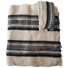 Poncho en Alpaga Blanc - Fabriqué en Equateur