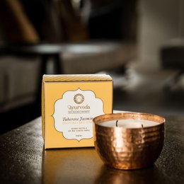 Geurkaars met 2 lonten in pot - Vata Tuberoos Jasmijn - Song of India