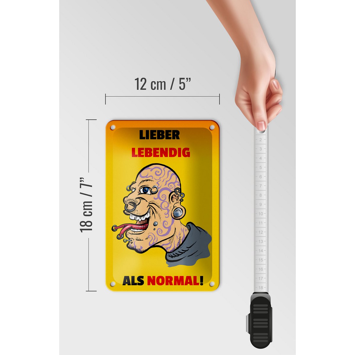 Tin sign saying 12x18cm better lively than normal decoration