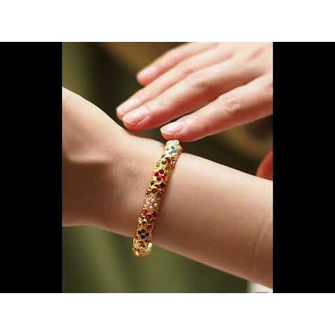 Vintage inspireret blændende kalejdoskop armbånd-16 cm lang