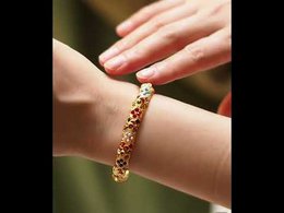 Vintage inspireret blændende kalejdoskop armbånd-16 cm lang