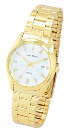 Alain Miller unisex watch with metal strap, Ø 36.5 mm, gold/silver