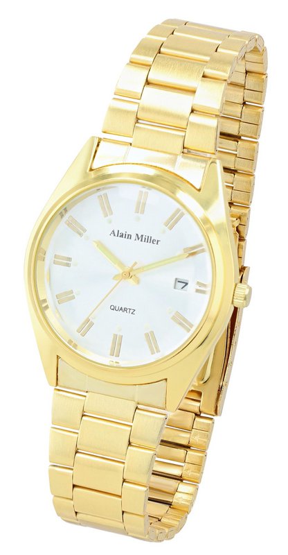 Alain Miller unisex watch with metal strap, Ø 36.5 mm, gold/silver