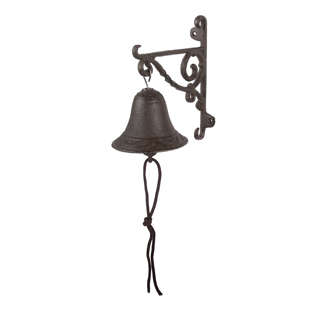 Old -fashioned doorbell 14x11x18 cm brown iron garden bell