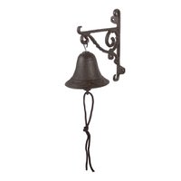 Old -fashioned doorbell 14x11x18 cm brown iron garden bell