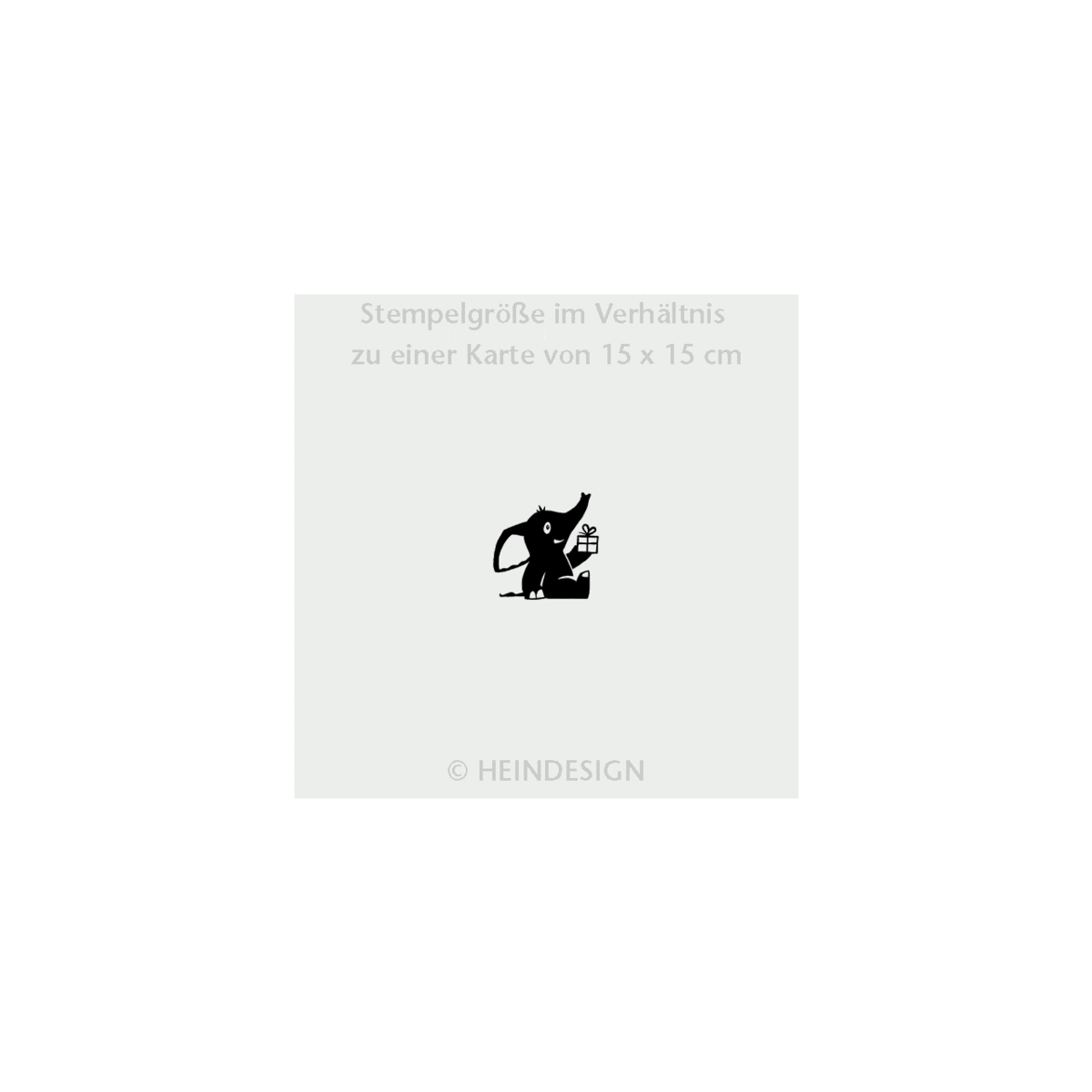 Stempel: olifant met cadeau