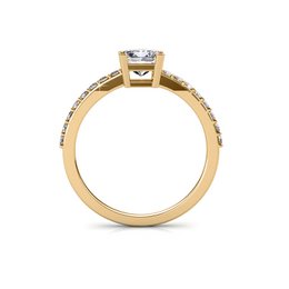 Einfacher quadratischer Ring – Gold und Kristall