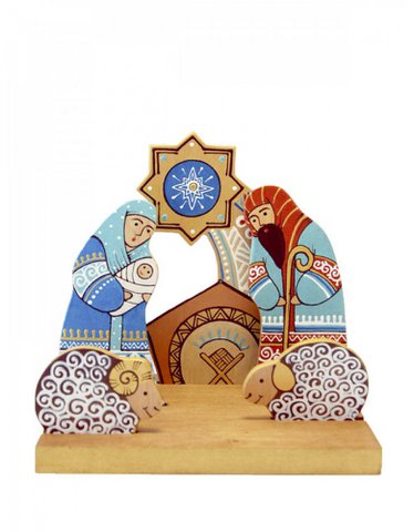 Hand-painted wooden nativity play Set "Nativity Play"