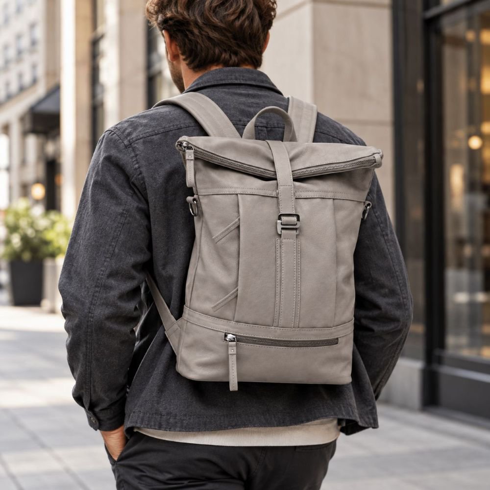 ROLLTOP RYGSÆK Rygsæk Leder grå