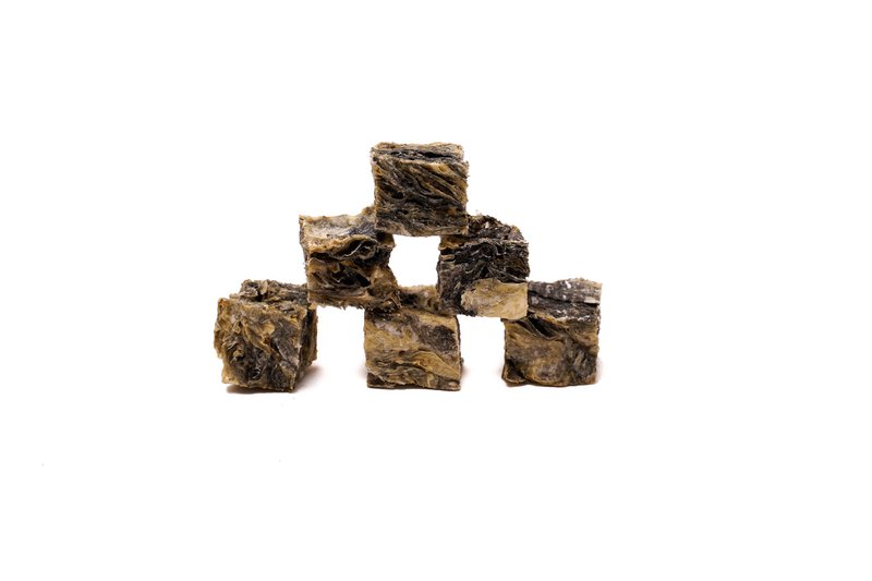 Dried Cod Skin Cubes Natural Single Ingredient Dog Treats Bulk 1 kg