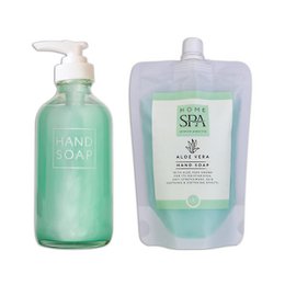 Hjem Set Home Spa med sæbe dispenser lavet af glas og genopfyldning sæbe