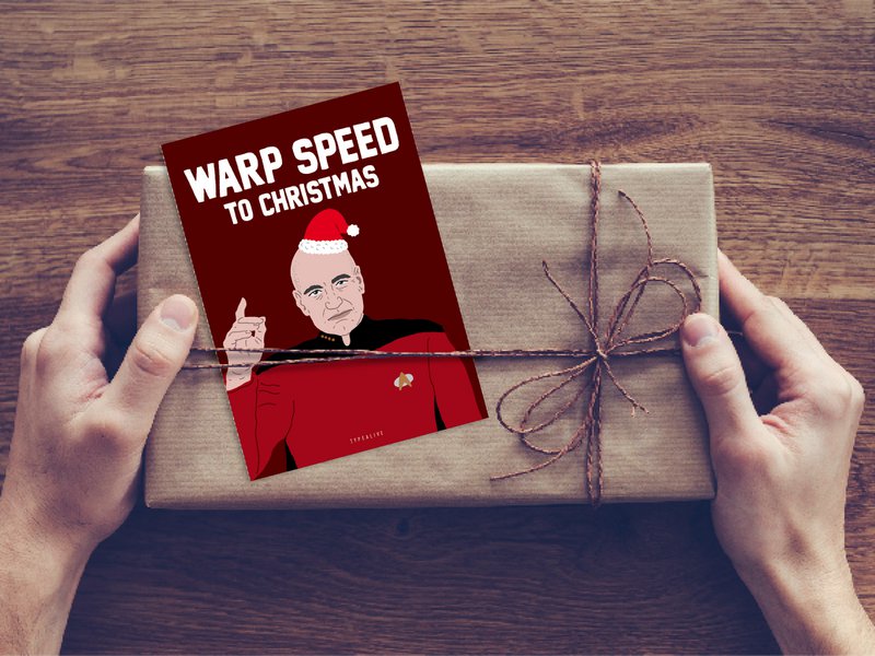 Postkarte / Warp Speed To Christmas