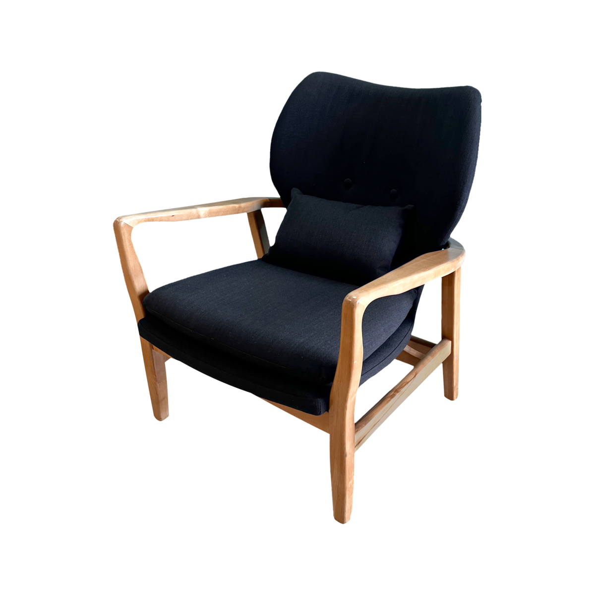 Swedish style black fabric armchair 82 x 67 x 70 cm