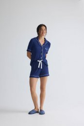 Bambus-Hemd-Shorts-Set in Mitternacht