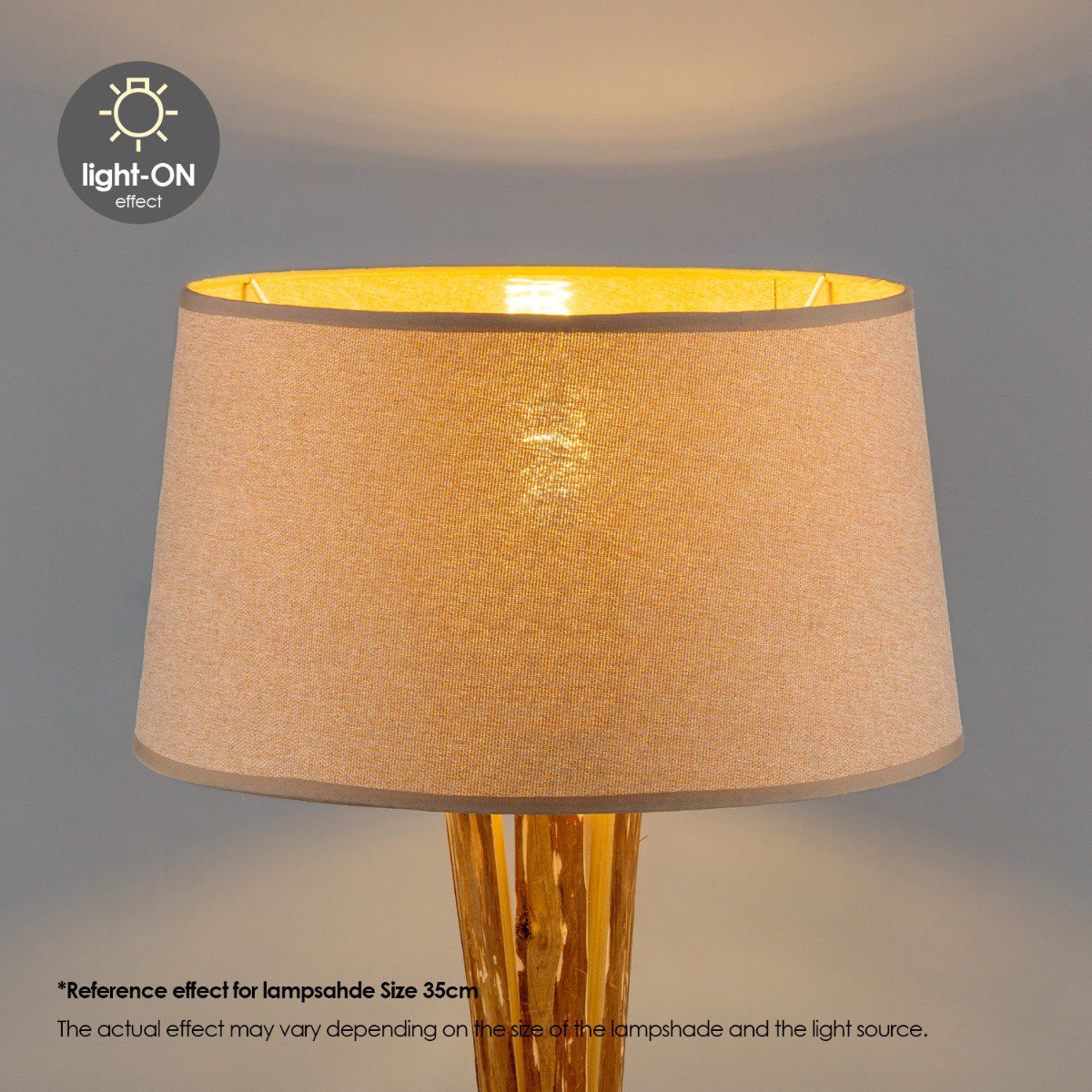 Home Sweet Home Fabric Lampshade Brown - 35 x 30 x 19 cm
