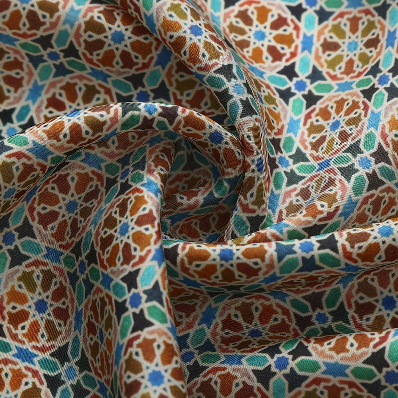 Orange Silk Square Scarf Wallada