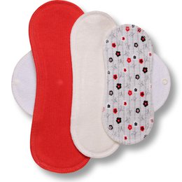 Pacchetto tester di cuscinetti mestruali di stoffa riutilizzabili
