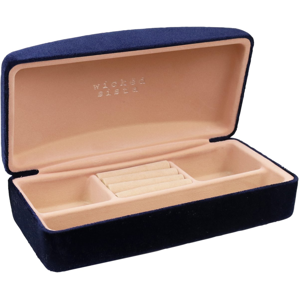 WS Velvet Large Jewellery Case Navy Jewelry box